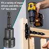 2pcs 1/4 Hex Shank 15-19mm Magnetic Hex Socket CR-V Steel Quick-Release Impact Driver Socket Wrench for Impact Drill Power Nut