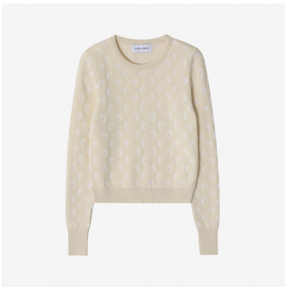 Marine Serre Jacquard Fitted Women S Knit Wtk014a Ckni0530 Wh20