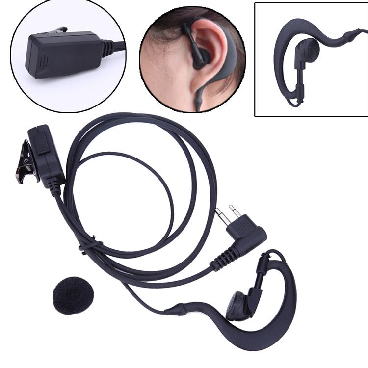 2 Pin Acoustic Tube Earpiece Mic PTT Headset for Motorola Radios GP88 GP300 Walkie Talkie Earpiece