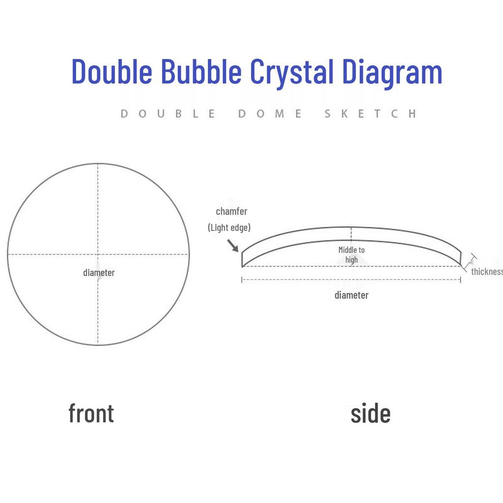 Sapphire Double Bubble Scratch-Resistant Watch Glass 30-39.5mm, 3.0mm Thickness, Crystal Lens Face Cover.