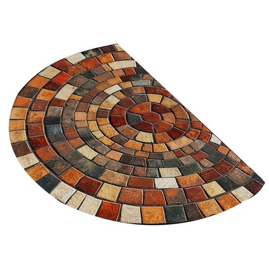 Bodenmatte Halbkreis 3D-Illusion Teppich Rutschfest Dekorativer Akzent Eingangsbereich Wohnzimmer Schlafzimmer Farbecht Bereichsteppich