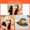 Butterfly Knot Lace Sun Hat For Women Summer Beach Sun Protection Foldable Wide Brim Fashion Accessory