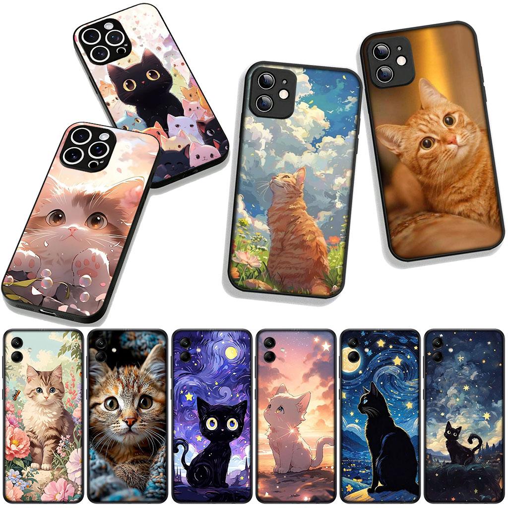 Cover for Apple iPhone 16 15 14 Plus 13 12 Mini 17 Pro Max + ProMax 16E Air 16+ 15+ Coque Phone Case Kitten Cat Meow Wallpaper