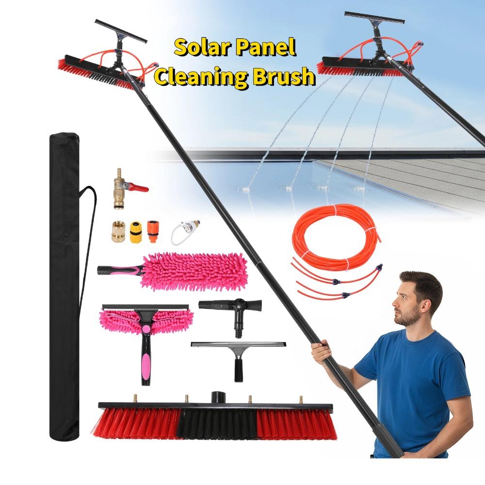 Extension Telescopic Solar Panel Cleaning Brush Long Handle Water Fed Pole Kit High Reach Solar Panel Roof Car Washing Tool Kit