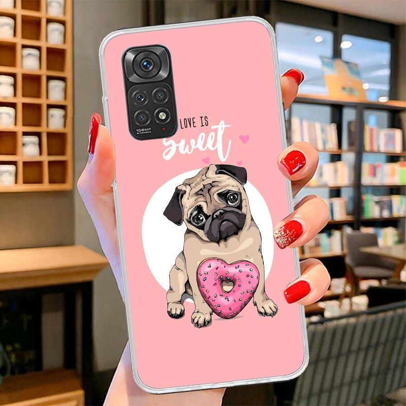 Love Pugs Cute Dog Cover Phone Case For Xiaomi Redmi Note 15 14 13 12 11 10 Pro Plus 14S 12S 11S 11T 11E 10S Soft Fundas Shell R