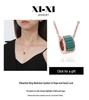 Rose Gold Malachite Necklace: Thin Waist Collarbone Chain In Japanese Korean Style
