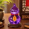Crystal Spinning Car Ornament Rotatable Mini Gourd Statue Tabletop Ornaments