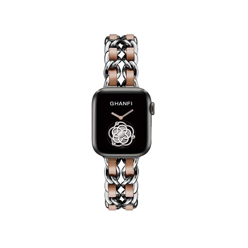 Řemínek z nerezové oceli pro Apple Watch série 6 řemínek SE 40 mm 44 mm Kožené hodinky iWatch 5 4 3 Náramek Correa 38 mm řemínek 42 mm Příslušenství