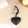 Bow Heart PU Keychains Elegant Ladies Key Chain With Rope Keyholder Fashion Accessory For Purse Bag Car Home Gift