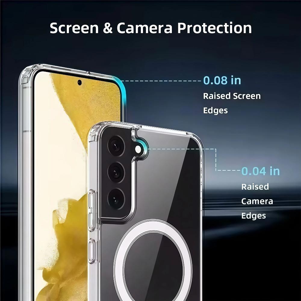 Transparent Shockproof Phone Case For Samsung Galaxy S26 S2 S24 S23 S22 S21 S20 Note 20 Ultra 10 Plus FE Magnetic Armor Cover