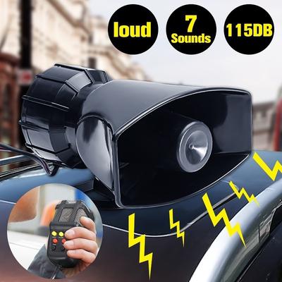 UK 100W 12V Car Loud Horn 7-Sound Siren Microphone For Trucks Boats Motorcycles