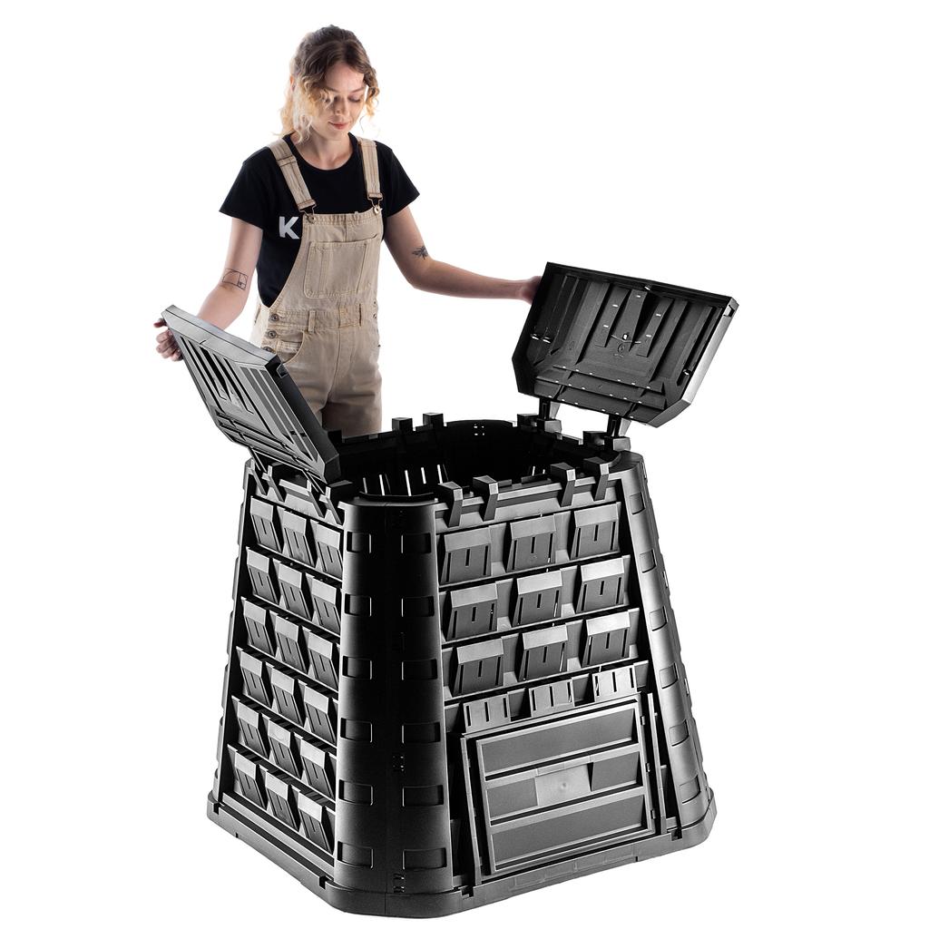 KADAX Kompostownik Ogrodowy modułowy Całoroczny mrozoodporny Nawóz Zbiornik 450L