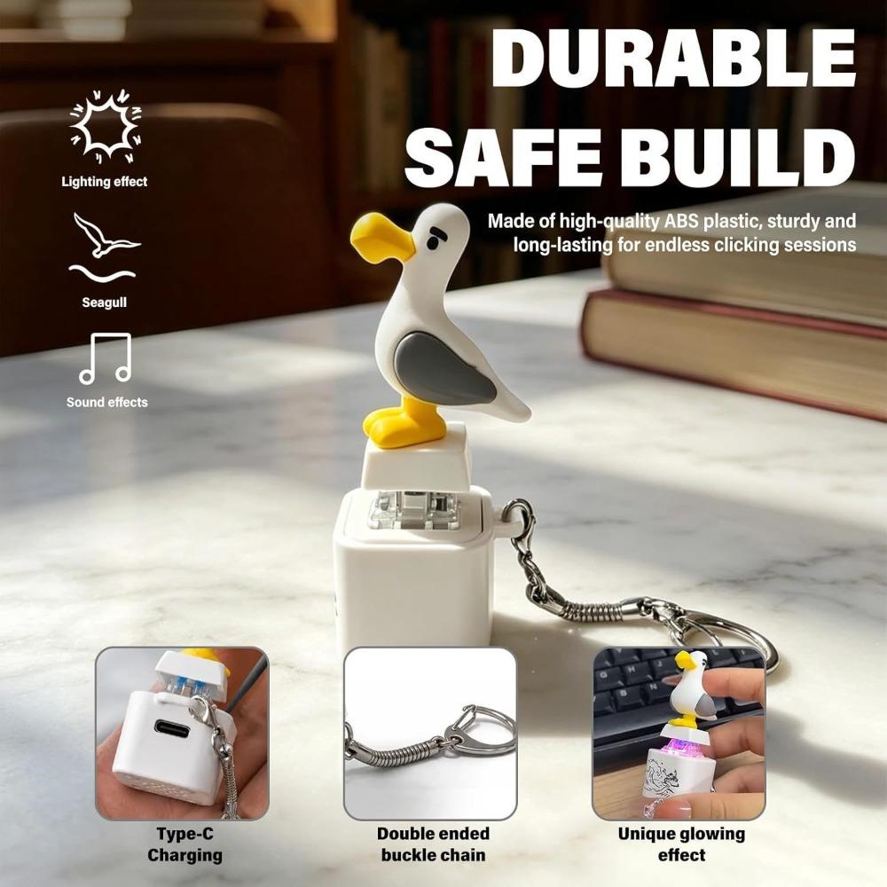 Real Sound Seagull Button Keychain Adult Keyboard Clicky Keychain  For Adults Children