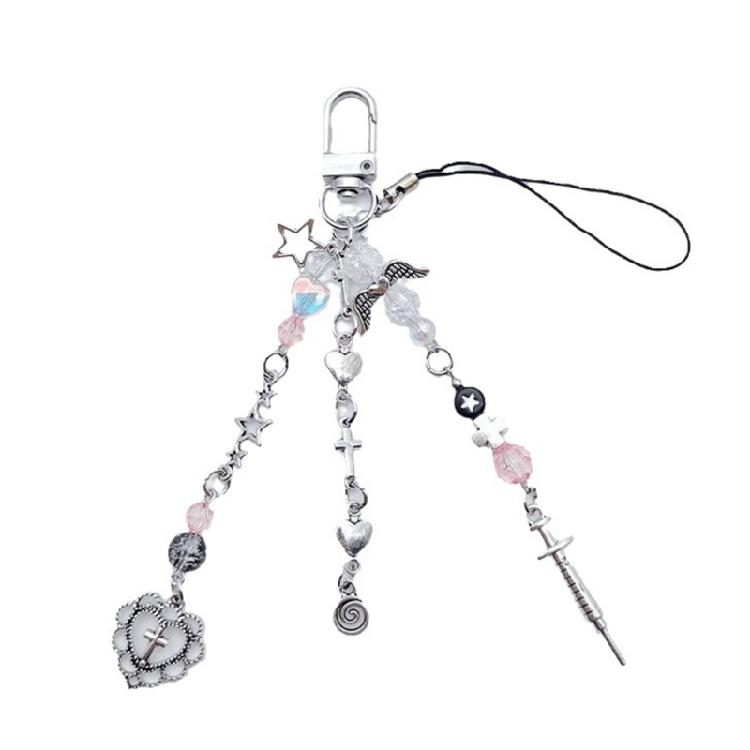 Unique Keychain Eye Catching Cloud Cross Charm Keychain Pendant Phone Lanyard 1
