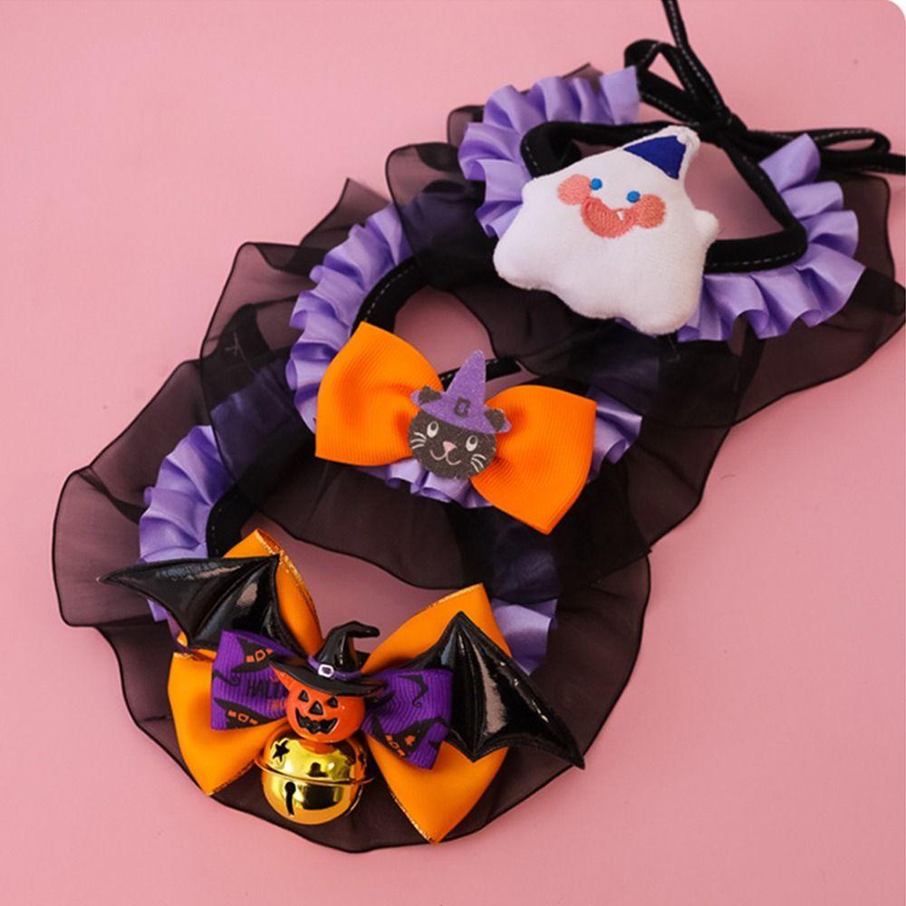 Pumpkin Printed Halloween Cat Collar Portable Halloween Dog Collar Pet Accessories