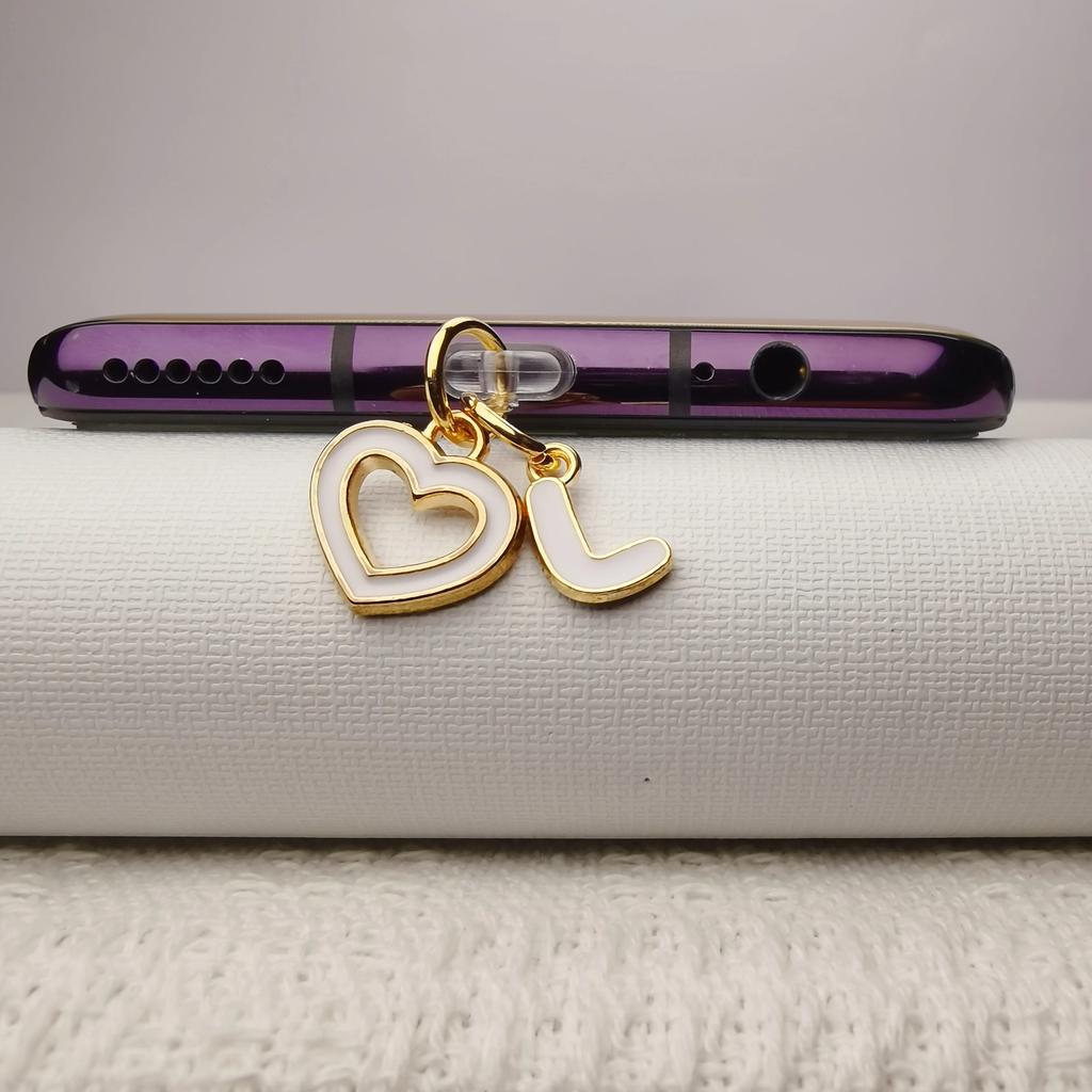 Love Letter A-M Phone Dust Plug, 26 Uppercase Letters Phone Charms, Phone Accessories, DIY Phone Decoration