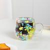 Double-Wall Glass Mug with Dried Flower Design 250ml Heat-Resistant Borosilicate Glass Cup for Milk Coffee Breakfast Insulated Glassware for Home