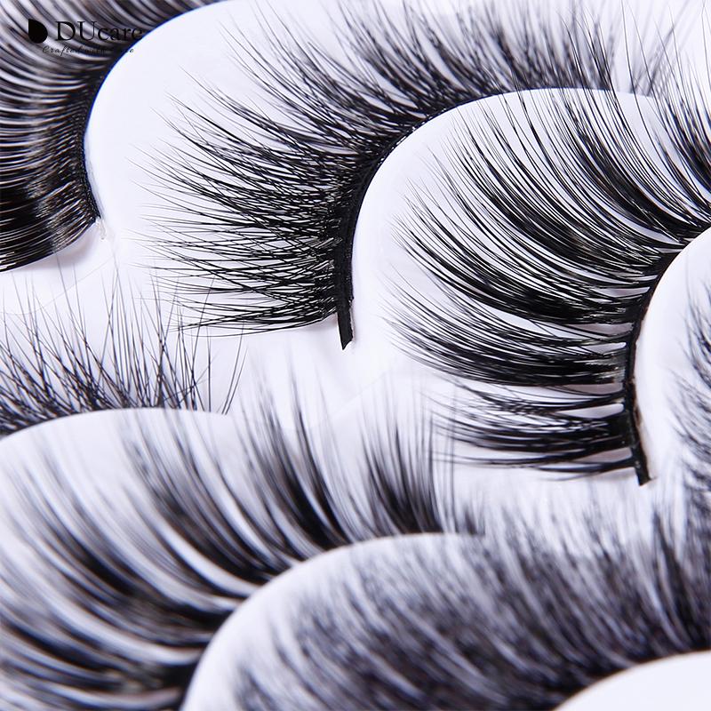 DUcare 5 Pairs Natural False Eyelashes Thick Makeups 5D Mink Lashes Soft Eyelash Extension Fake Eyelash Long Mink Eyelashes
