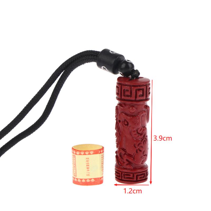 Luxuriöser roter Zinnober Anhänger Chinesisches Tierkreiszeichen Herzsutra Halskette Echter Naturschmuck Damen Accessoires Energie Geschenke