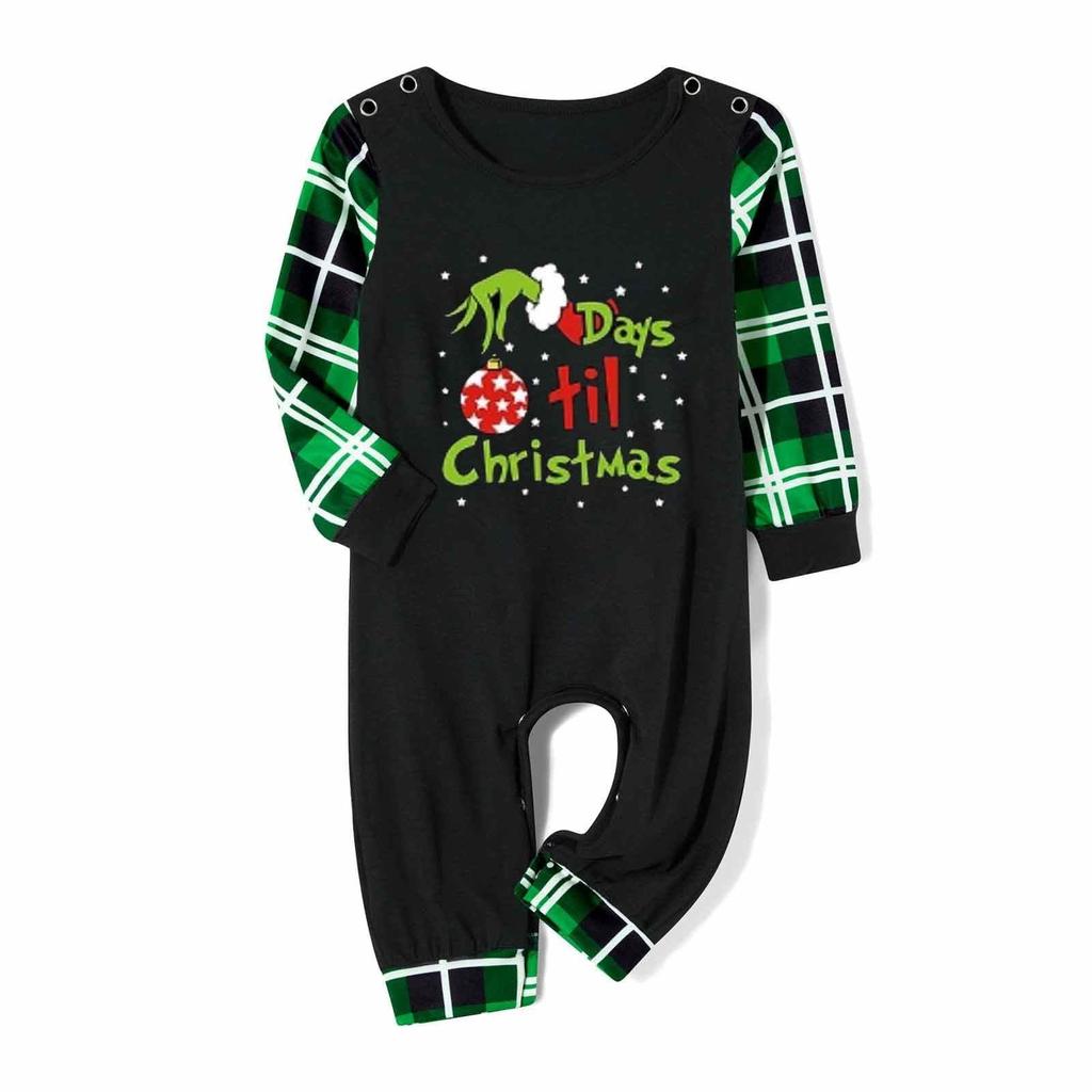 Christmas print family set long sleeved top and pants family set parent-child outfit