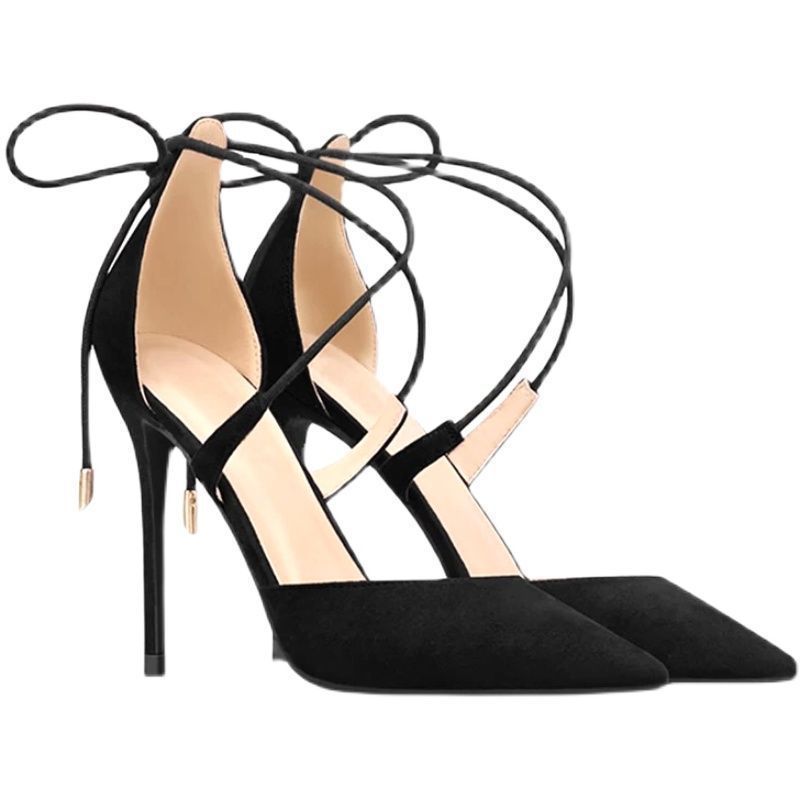 

Cross strap stiletto high heels female design sense pointed sexy summer fairy new niche sandals 40