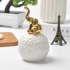 European Ceramic White Storage Jar Golden Animal Jewelry Box Household Round Candy Small Object Storage Jar Exquisite Decoration