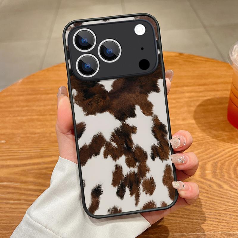 Milk Cow Leopard Pattern Magnetic Phone Case For iPhone 17 16 Pro 15 14 13 Pro Max 17e For Magsafe Wireless Charge TPU PC Cover