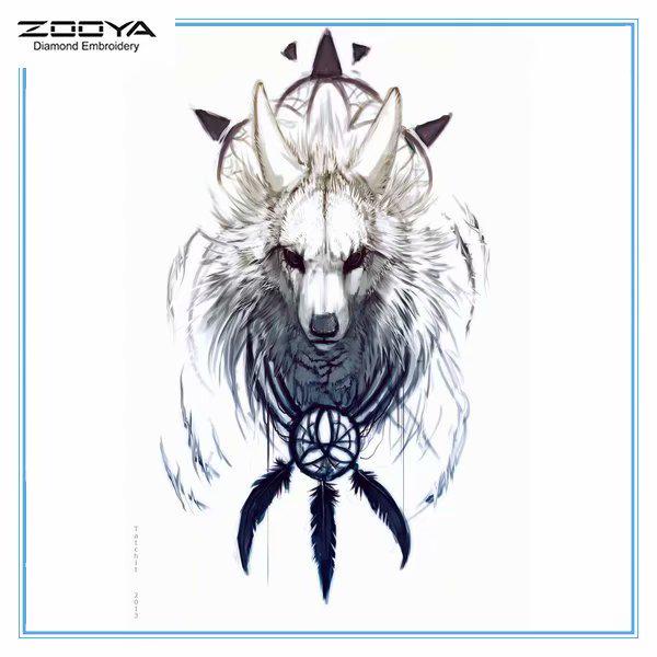 

ZOOYA DIY 5D полный круглый горный хрусталь Алмазная вышивка картина животное волк вышивка крестиком домашний декор