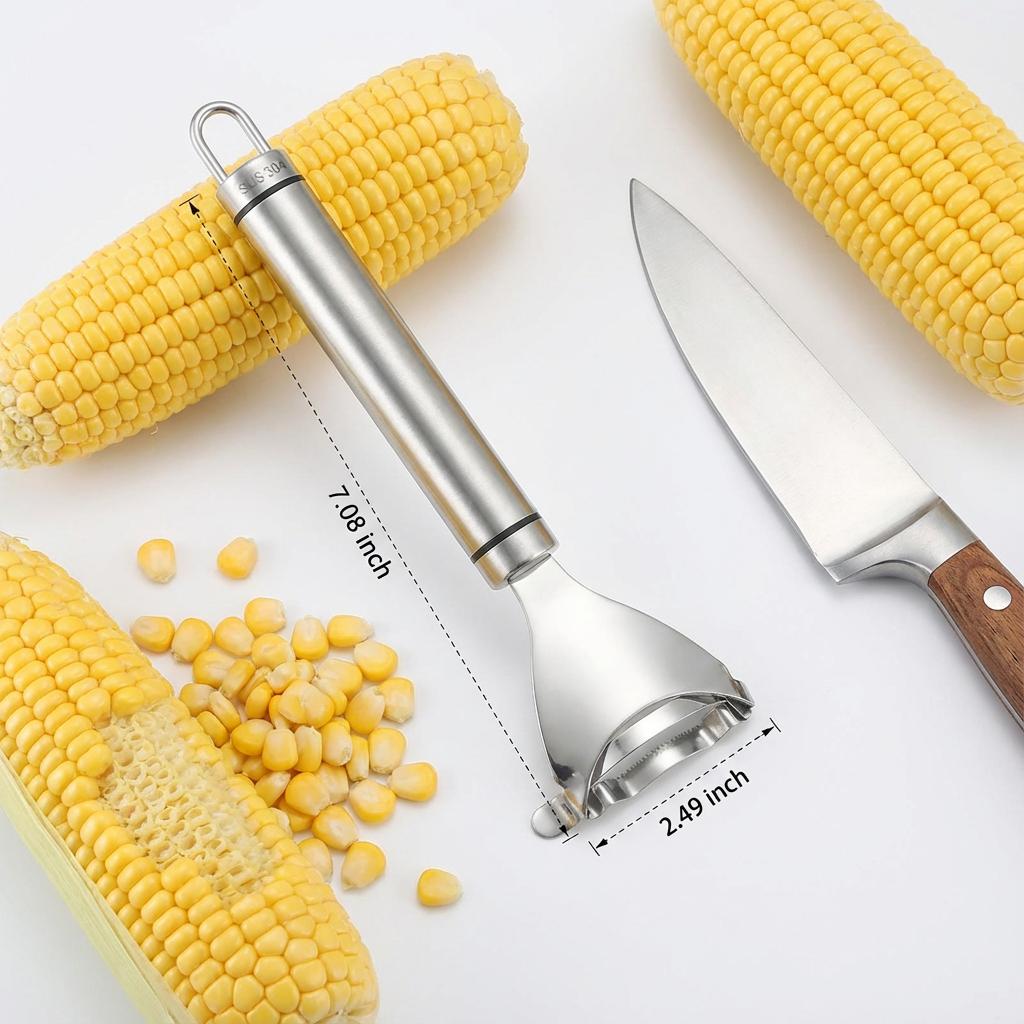Home Y-Shaped Corn Peeler - Stainless Steel Fast Kernel Remover 3 Seconds Per Corn Kitchen Corn Shelling Lazy Tool