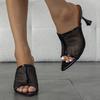 Fashion Mesh Pointed Peep Toe  Women Slippers Summer Sexy Women Slide Shoe Brands Designer Party Wedding Casual Women Mule Shoe