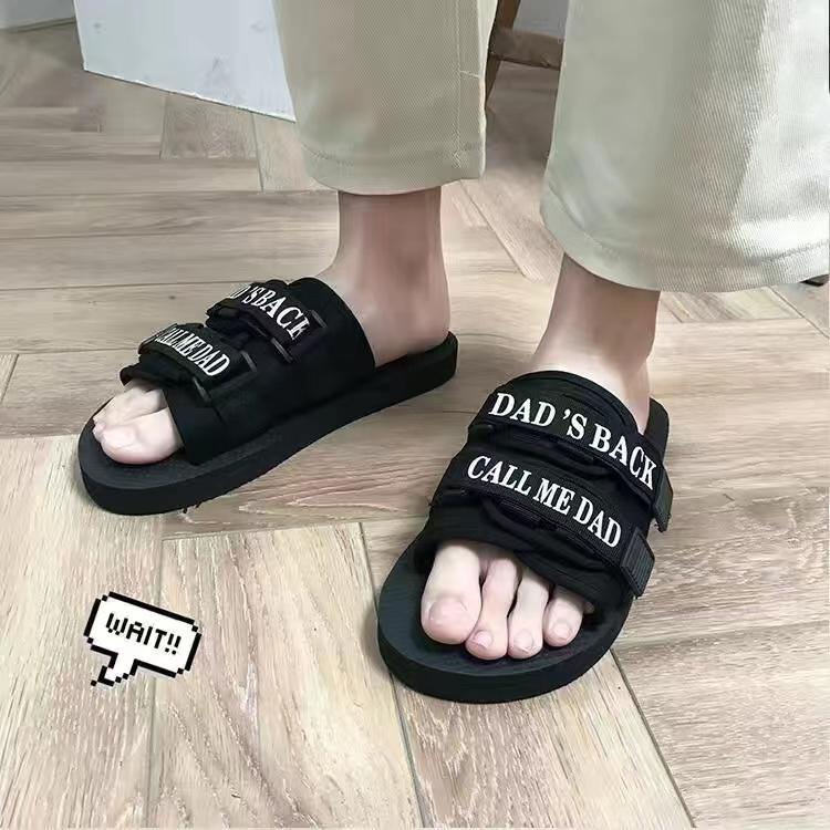 2022 Summer Men Slippers Fashion Canvas Casual Lovers Shoes Slip-On Beach Slippers Top Brand Flip Flops Slides For Men
