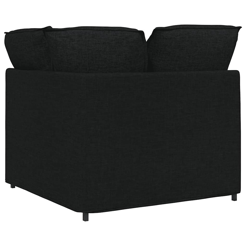 Modular Sofa Corner Module with Cushions Black 100 Cm