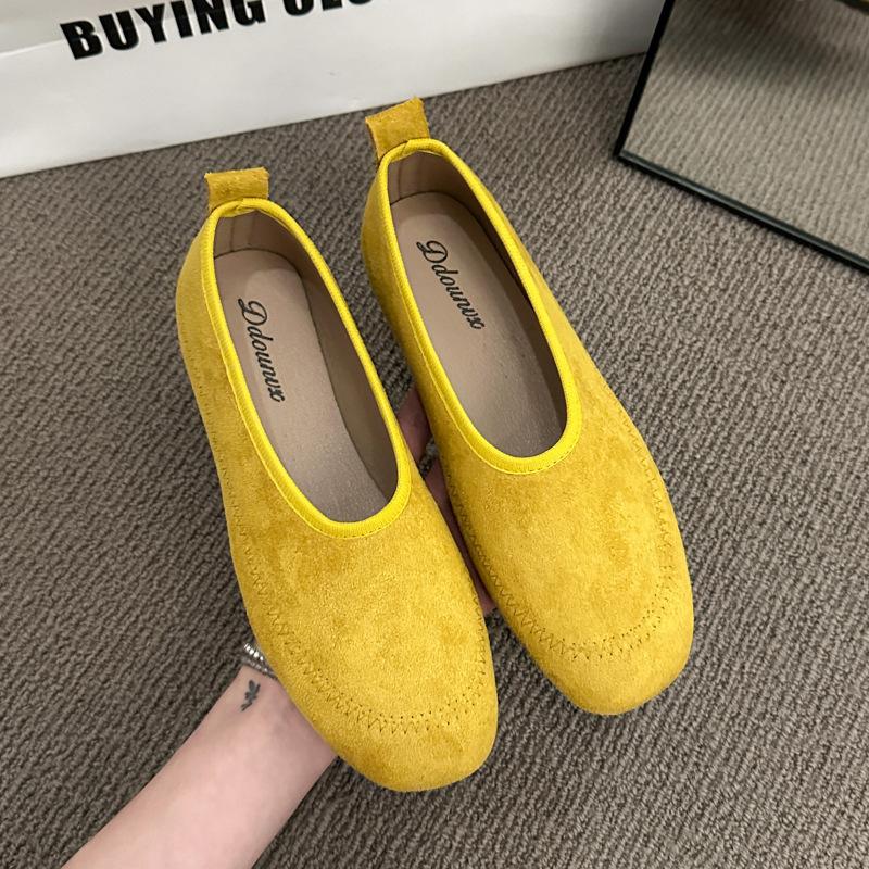 2025 Frühling neue lässige flache Damenschuhe mattes Leder Ein-Pedal-Fußbedeckung weiche Sohle vielseitig und bequem Mutterschaftsschuhe