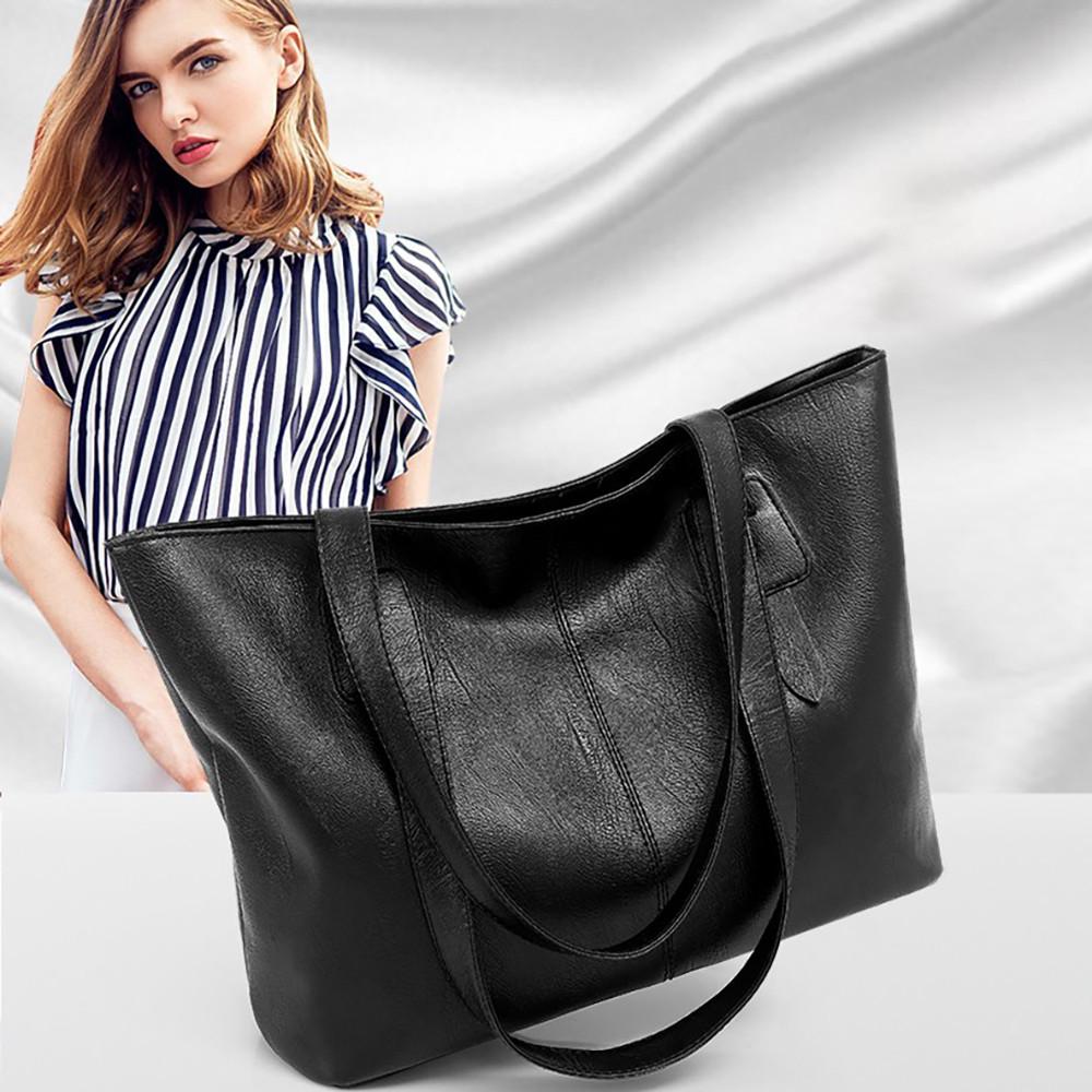 

Женская сумка на одно плечо, многофункциональная сумка большой емкости чёрный