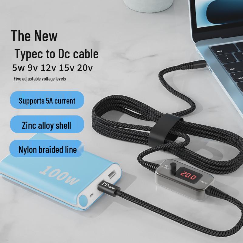 Adjustable Voltage PD Cable: Type-C To DC, Fast Charging for Routers & Laptops (Set of 34)