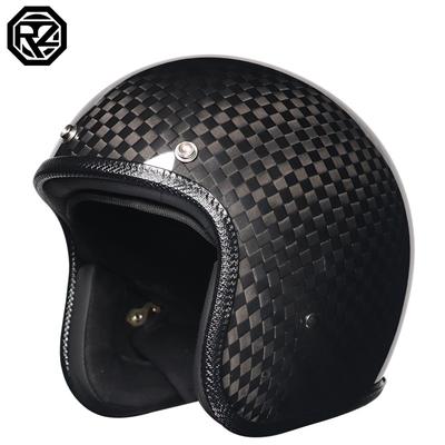 Carbon Fiber Helmet Battery Electric Vehicle Helmet Half Helmet Retro Helmet Outdoor Riding Helmet Men's and Women's Riding