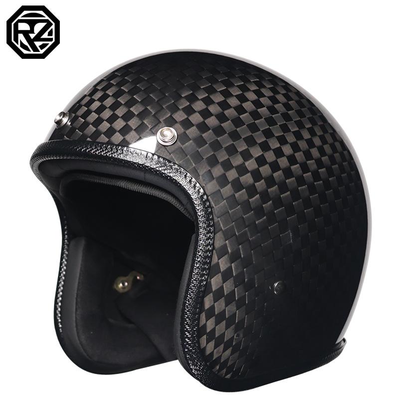 Cross-border dedicated carbon fiber helmet battery electric vehicle helmet half helmet retro helmet outdoor cycling helmet men and women riding