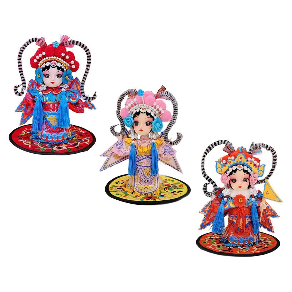 13cm Peking Opera Character MU Guiying Doll Chinese Statue Decorative Tabletop Ornament for Indoor Space Decor Multipurpose