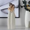 Elegant Mom Hug Daughter Sculptures Hand-Painte Family Sculpture  Living Room