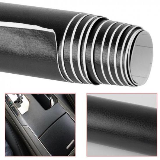 Car Black Imitation Leather Texture Film Wrap Sheet Roll Sticker Decal 150x50cm