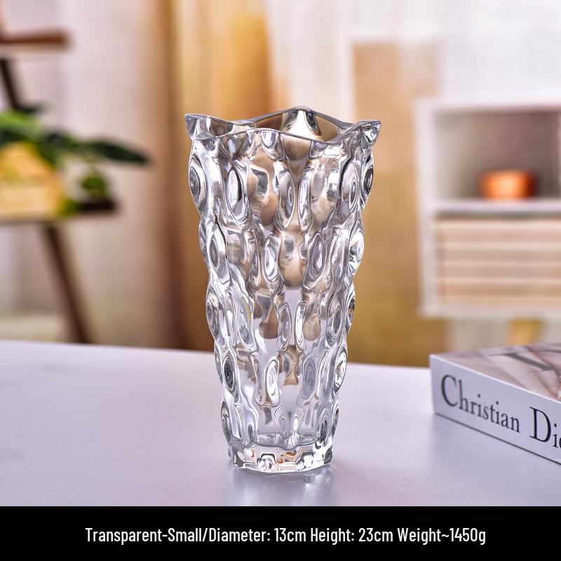 

Скандинавская хрустальная стеклянная ваза, большой диаметр для свежих цветов и зеленых растений, элегантный декор для дома и отеля.
