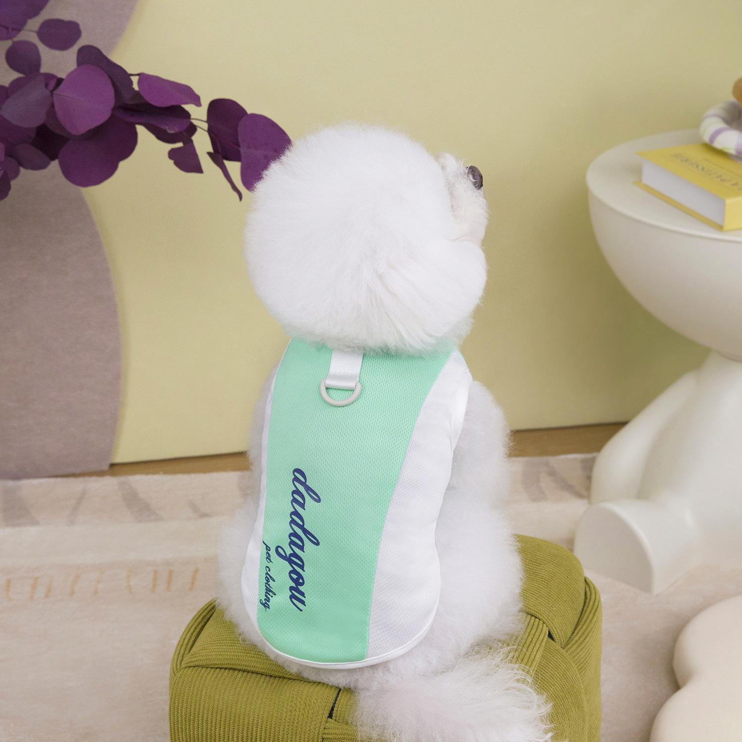 

Футболка для собаки с буквенным принтом, летняя, весенняя, мягкая, для маленьких и средних собак, одежда для щенков, рубашка, жилет, одежда для собак S зелёный