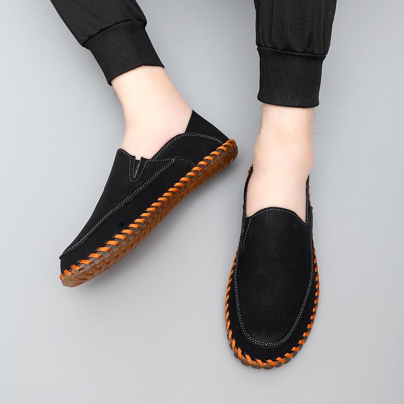 Outdoor Men Comfortable Soft Soled Non Slip Casual Handmade Shoes Fashion Brand Men Breathable and Wear-resistant Driving Shoes