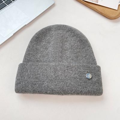 Sheep Wool Woolen Hat for Women Autumn and Winter Warm Ear Protection Pullover Hat Korean Style Simple Face Showing Small Knitted Hat for Men