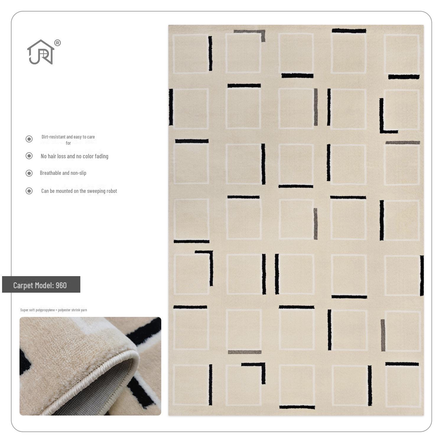 

Мягкий ковер Wabi-Sabi в полоску в скандинавском стиле для гостиной и спальни 160x230cm (for 2-3 person sofa)