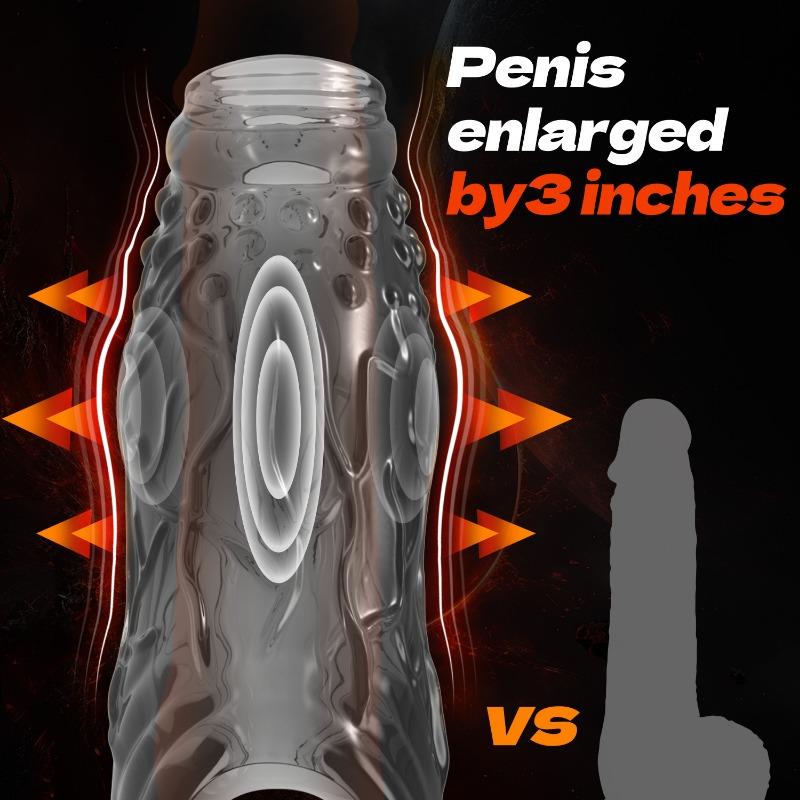 Realistic Penis Enlargement Sleeve Extender Extension Gay Cock Ring Condom Delay Ejaculation Adult Sex Toys for Men