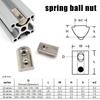 20X M3 M4 M5 M6 M8 M10 T Shape Block Sliding Nut Hammer Spring Ball for 20 30 40 45 Series Aluminum Profile Extrusion Slot Track