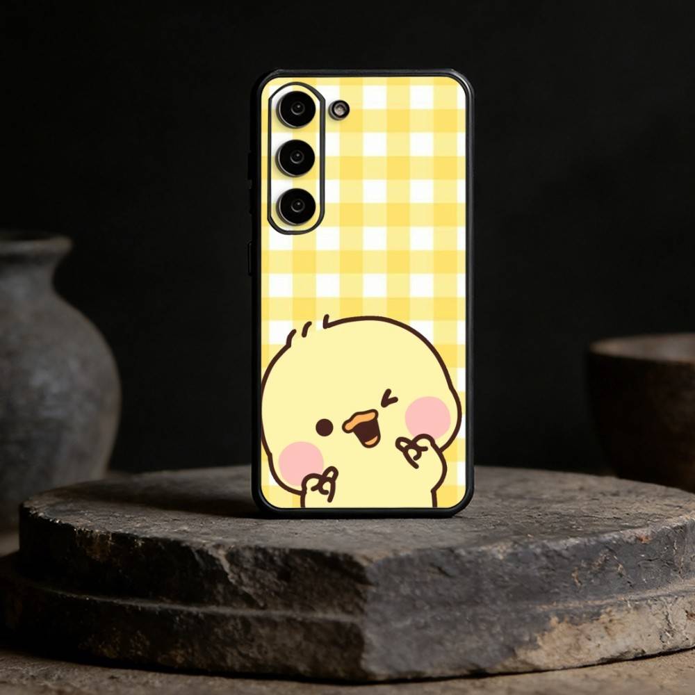 Yellow Duck Cute Phone Case For Samsung Galaxy A91,80,73,72 ,71,53,52,32 ,31,22,21s,20,Soft Black Case