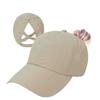 Summer Solid Color Baseball Cap Women's Athleisure Cross Ponytail Hat Mesh Quick-Drying Cap Visor Hat