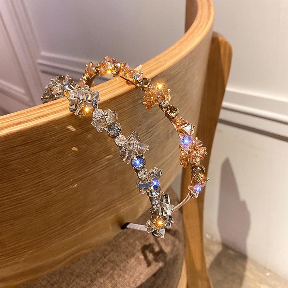 Headwear Elegant Women Zinc Zinc Alloy Hair Accessories Rhinestone Hairband Crystal Headbands Hair Hoop